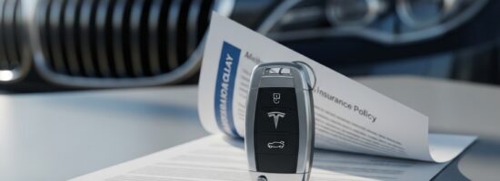une clé de voiture et un contrat d'assurance