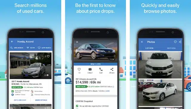 application d'achat de voiture d'occasion