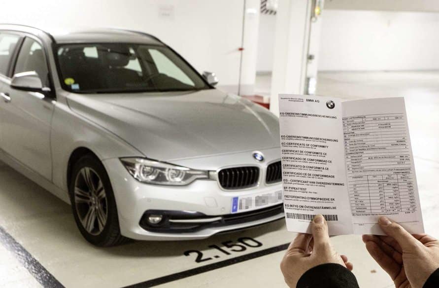 certificat de conformité BMW