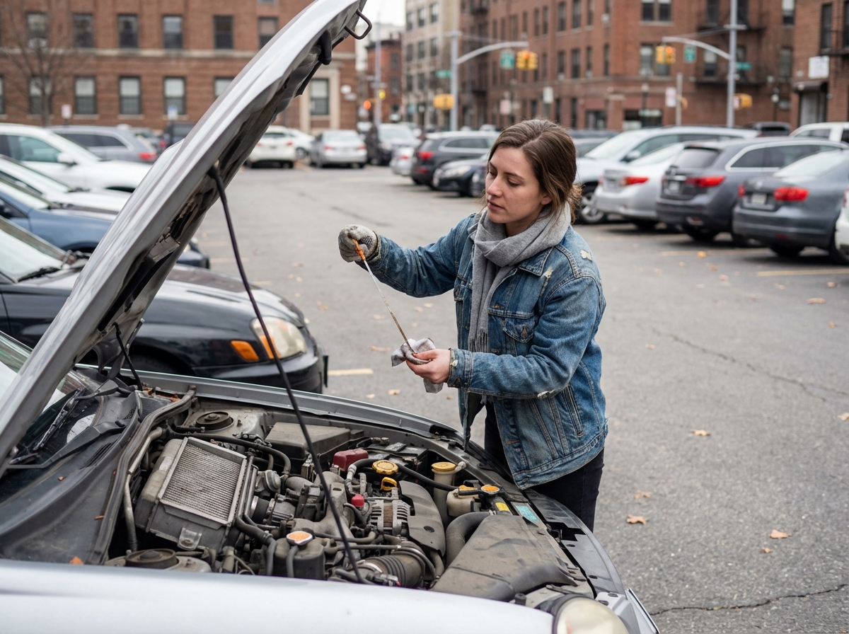 Jeune femme vérifiant l