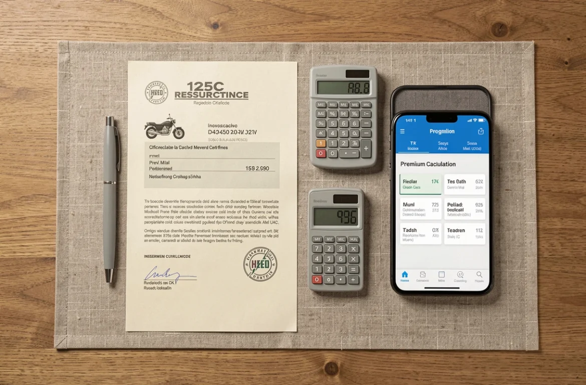 Documents et outils de calcul pour comparer les tarifs d'assurance d'une moto 125cc