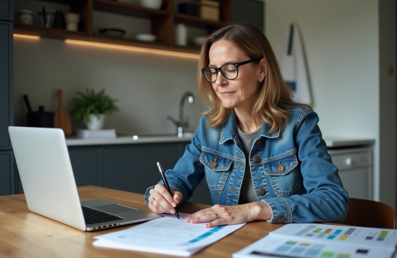 Femme d'âge moyen remplissant des papiers d'immatriculation voiture
