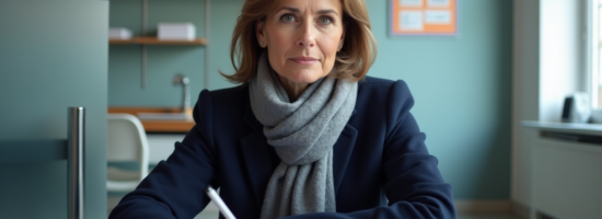 Femme d'âge moyen remplissant un formulaire de permis de conduire