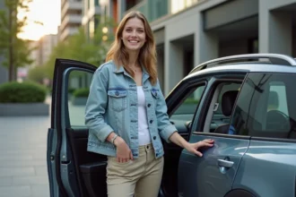Hyundai Kona électrique avec un design moderne et des caractéristiques avancées