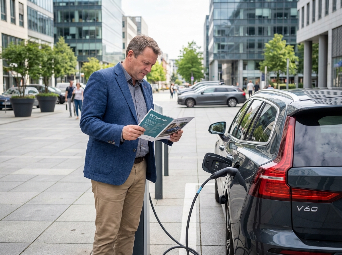 Homme lisant une brochure à côté d